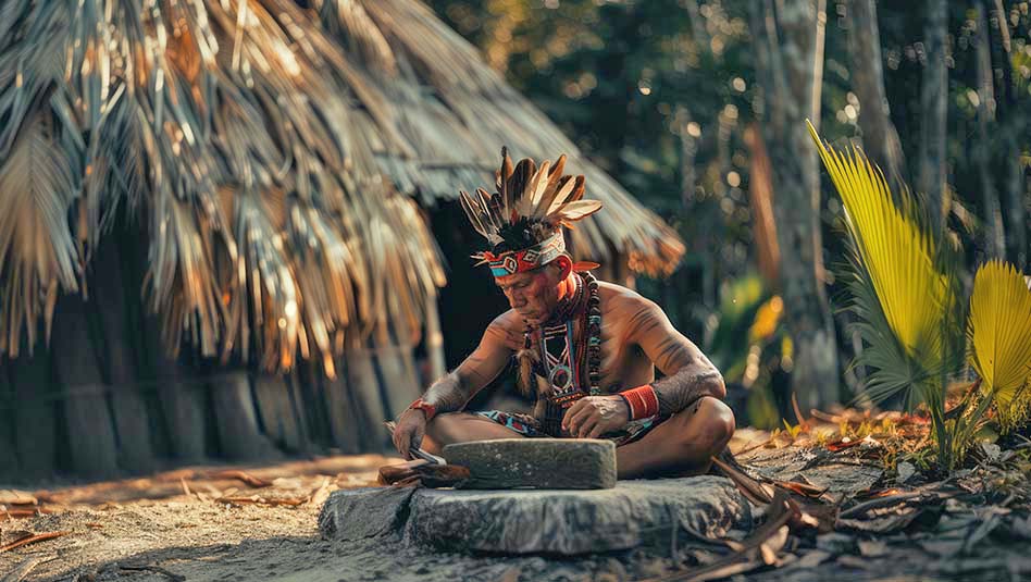 מבט על לוחם ומנהיג מאימפריית המאיה והאינקה העתיקה. צילום freepik